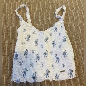 Hollister floral white tank top